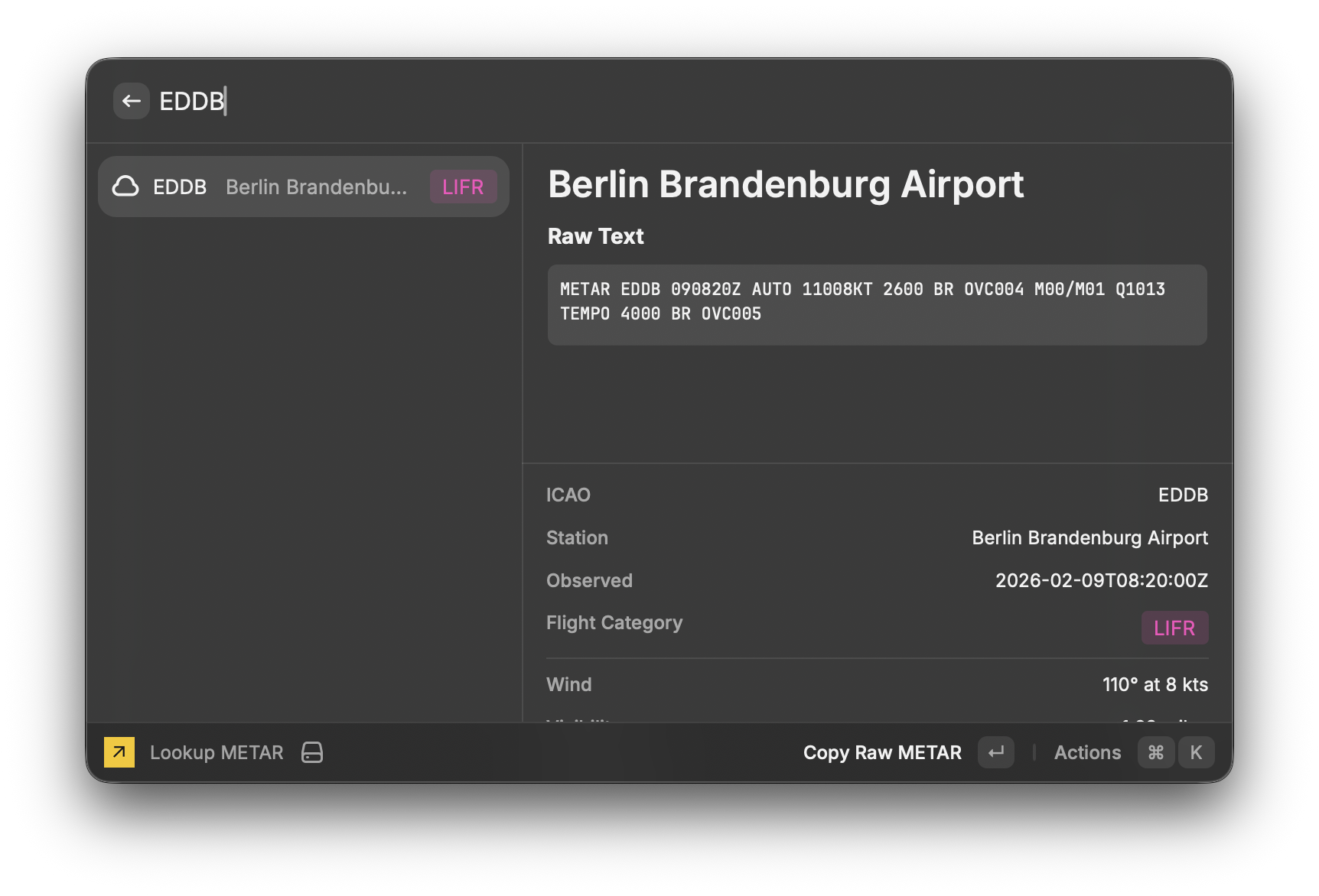 FlyCheck for Raycast Interface